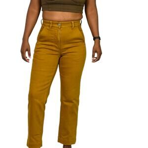 Everlane Cropped Straight Golden Brown Chino Khaki High Waist Cotton Stretch 00